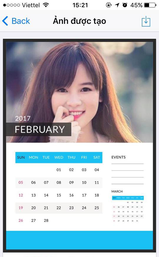 Ứng dụng ghép ảnh vào khung lịch theo tháng 2017 trực tuyến đẹp